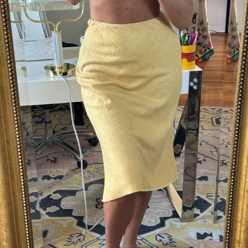 PRADA  Yellow Women's Silk Skirt
